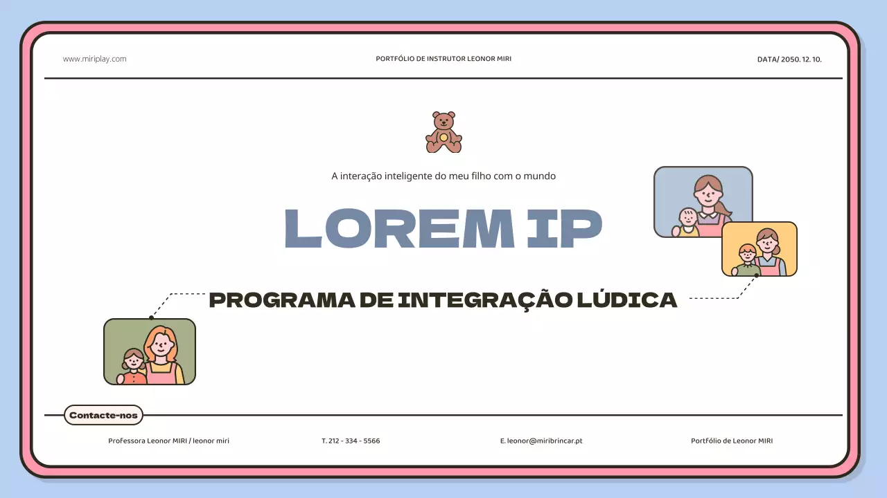Uma bonita carteira de instrutor para bebé e criança em azul claro e rosa