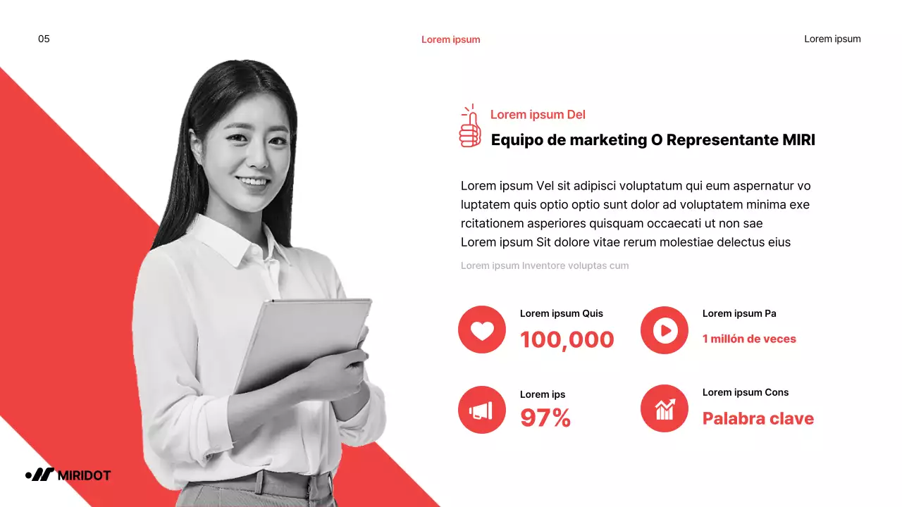 Informe de resultados de fin de año sencillo con acentos rojos