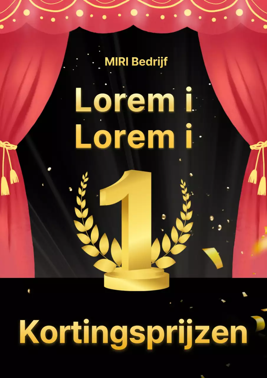 Klassieke bekroonde kortingsadvertentie in zwart en goud