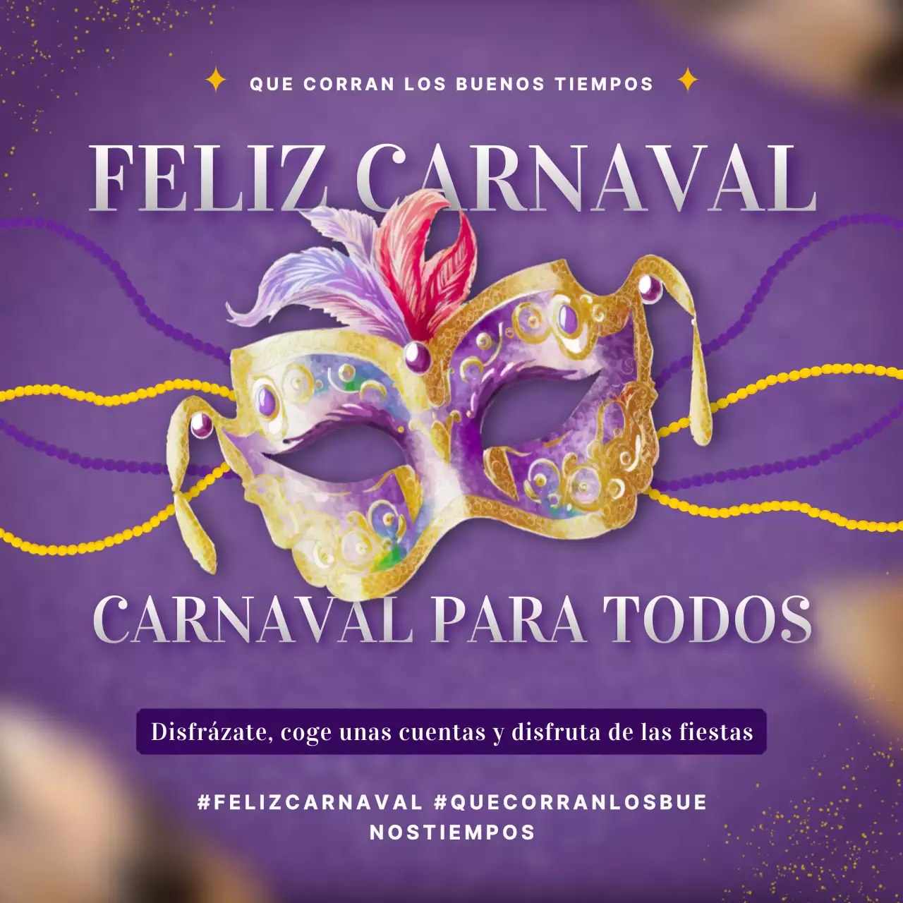 Púrpura y oro Lujoso Mardi Gras Publicidad