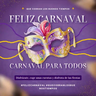 Púrpura y oro Lujoso Mardi Gras Publicidad