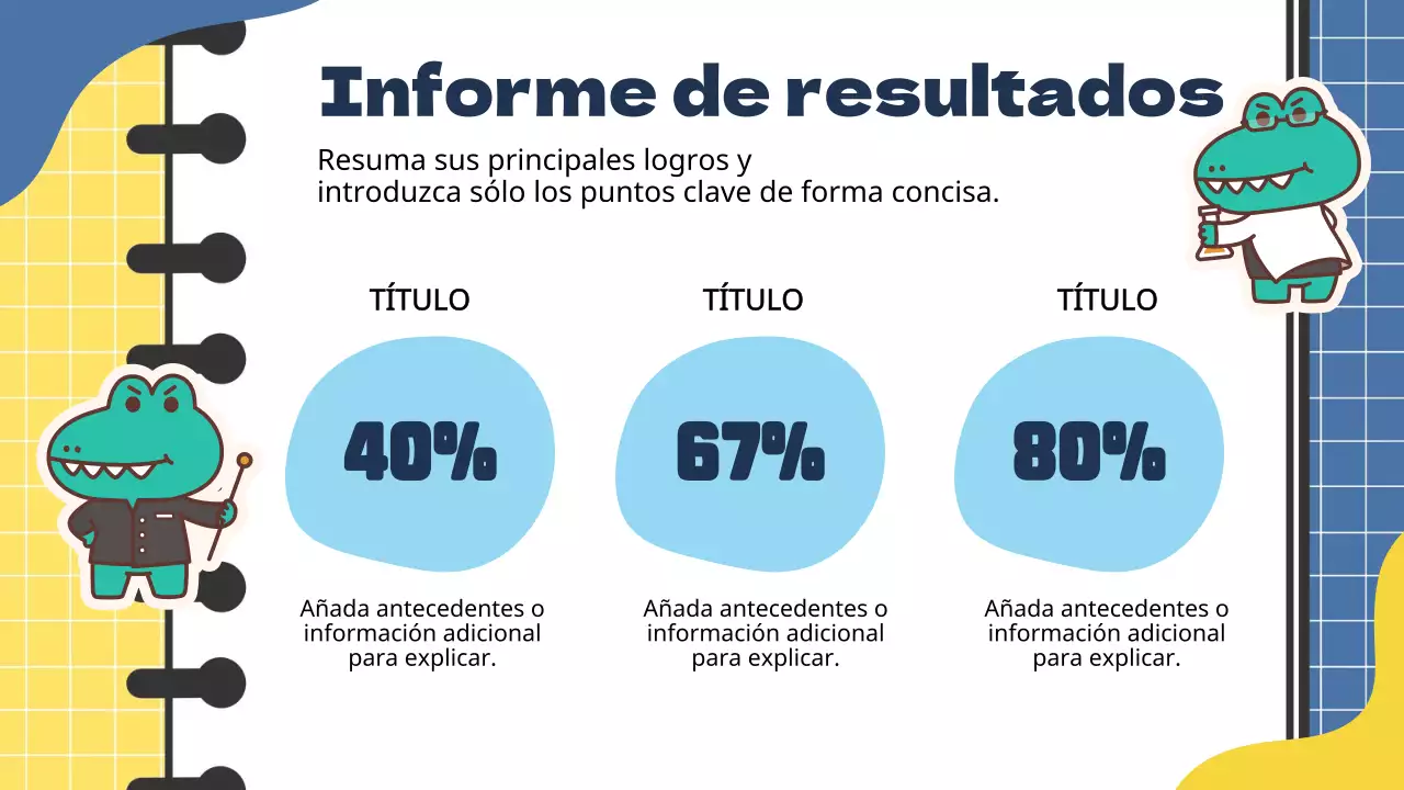 Informe de notas de estudio sobre las tendencias de marketing en azul y amarillo