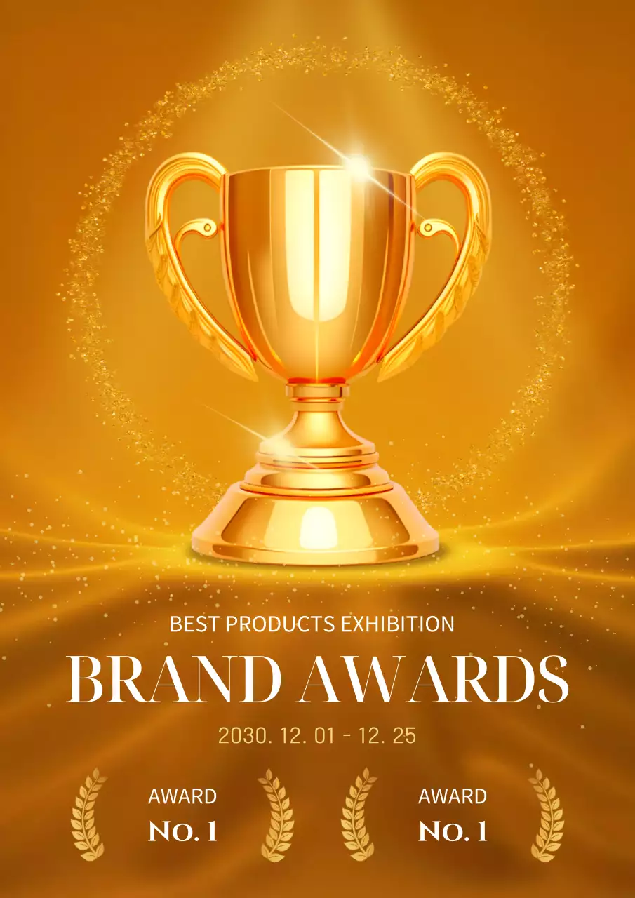 Gold Elegant Awards Promotion Poster