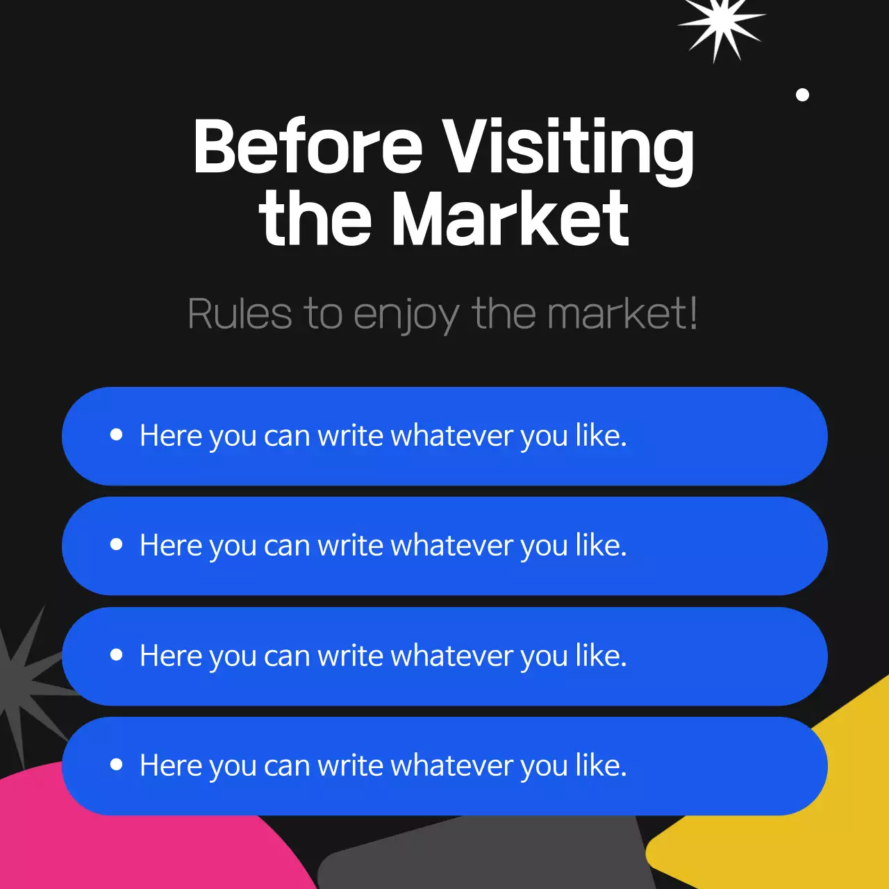 Thông báo về thị trường thời trang đầy màu sắc Instagram Carousel
