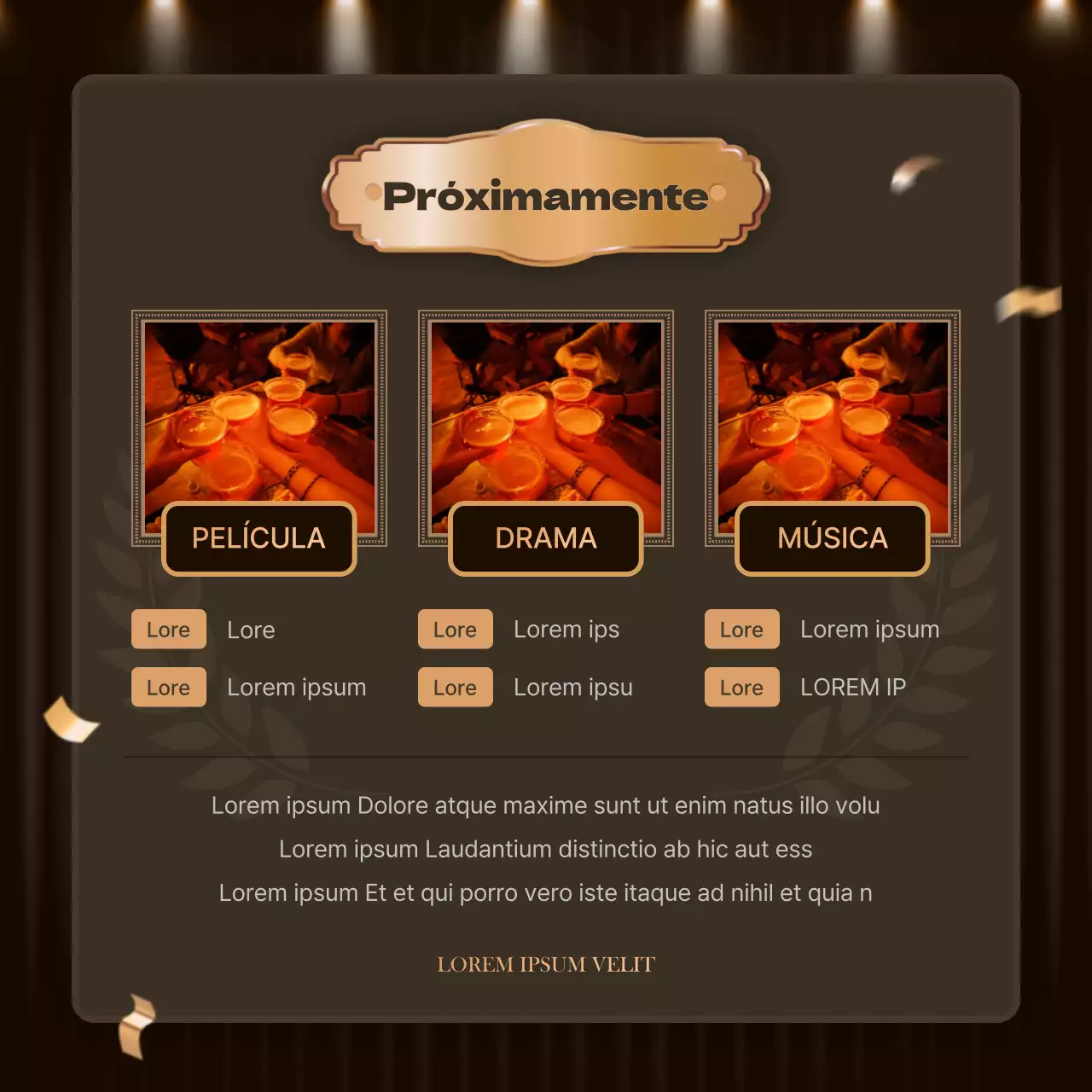 Lujosos contenidos en naranja y marrón para un post de fin de año