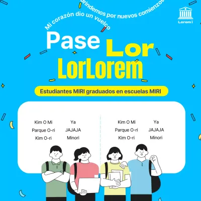 Anuncio de la lista de admitidos en azul claro y amarillo