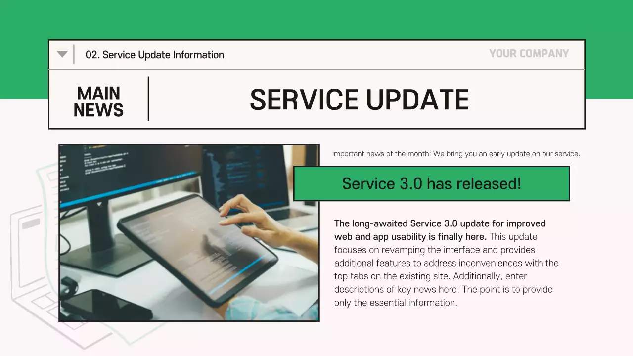 Green Minimal Company Newsletter Presentation