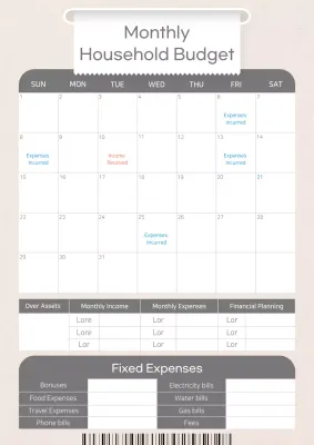 Beige Minimal Budget Planner