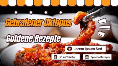 Goldener gebratener Oktopus in Orange und Braun - Parodie-Rezept