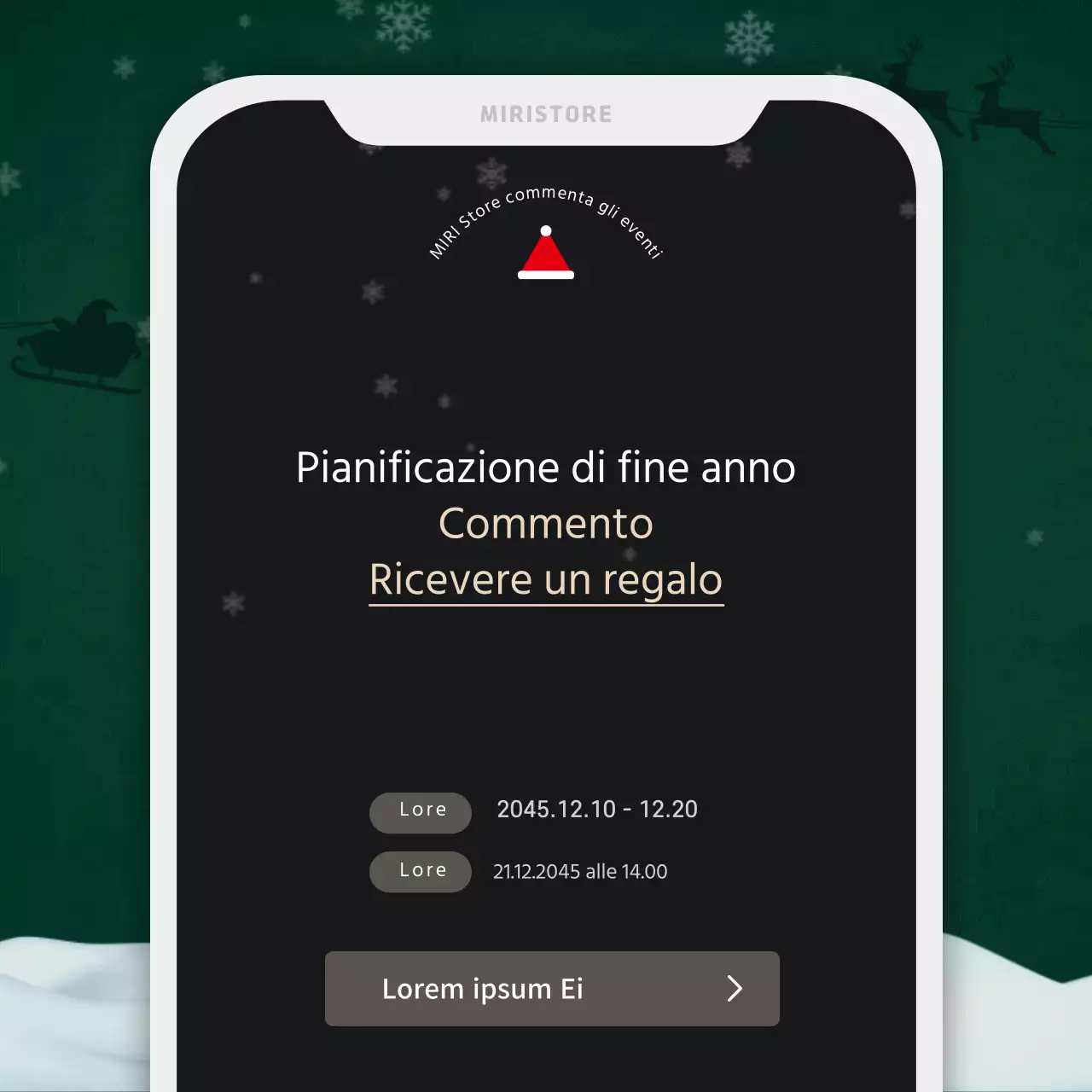 Un brief di marketing natalizio rosso e verde