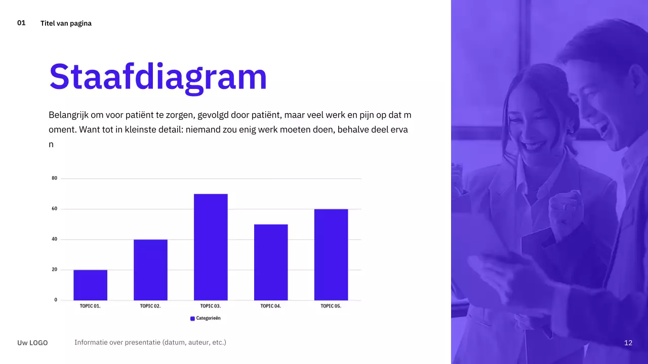 Eenvoudige, gevarieerde lay-outs in blauw voor planning