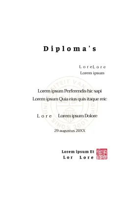 Universitaire diploma's met een eenvoudig formulierconcept