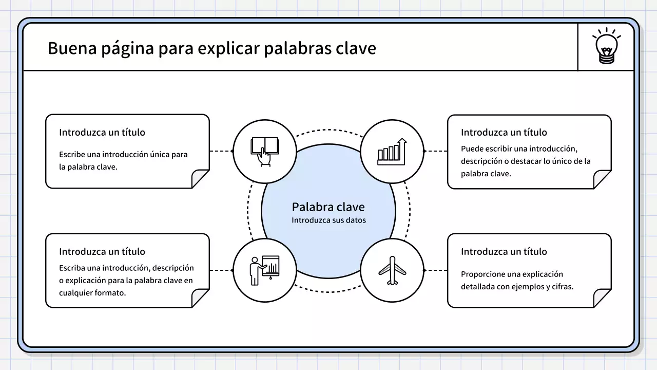 Un sencillo informe de síntesis de color azul claro