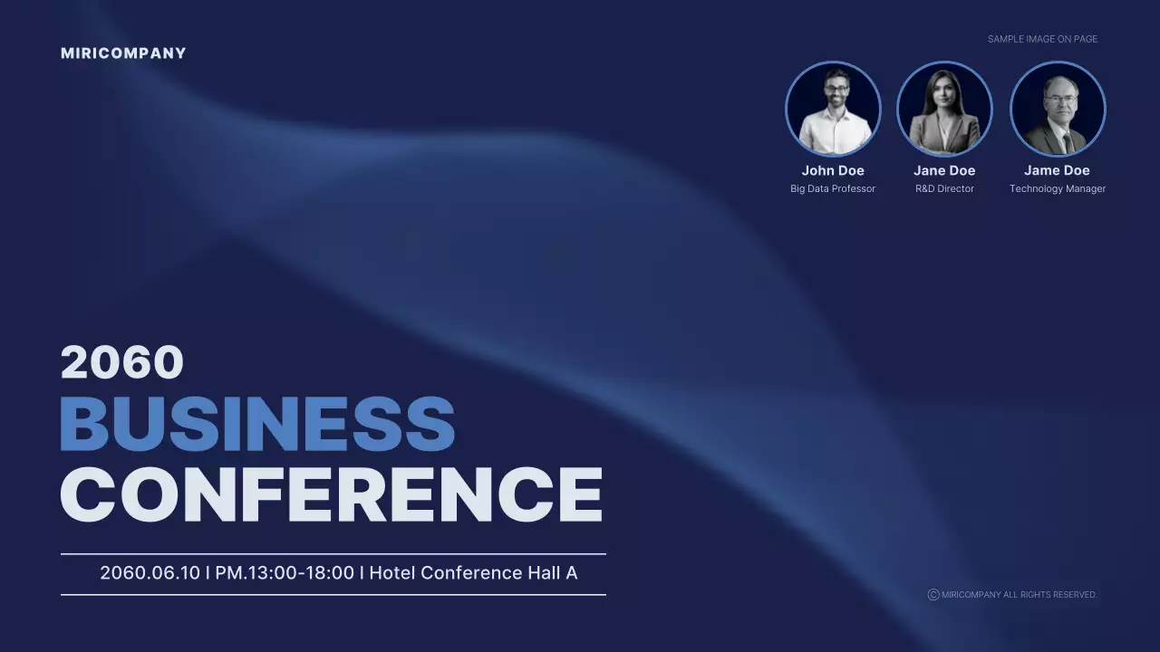 블루 모던 비즈니스 이벤트 프레젠테이션