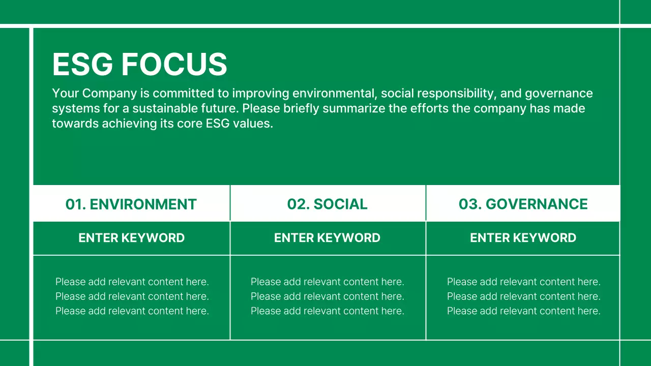 Green Modern Esg 보고서 문서 프레젠테이션