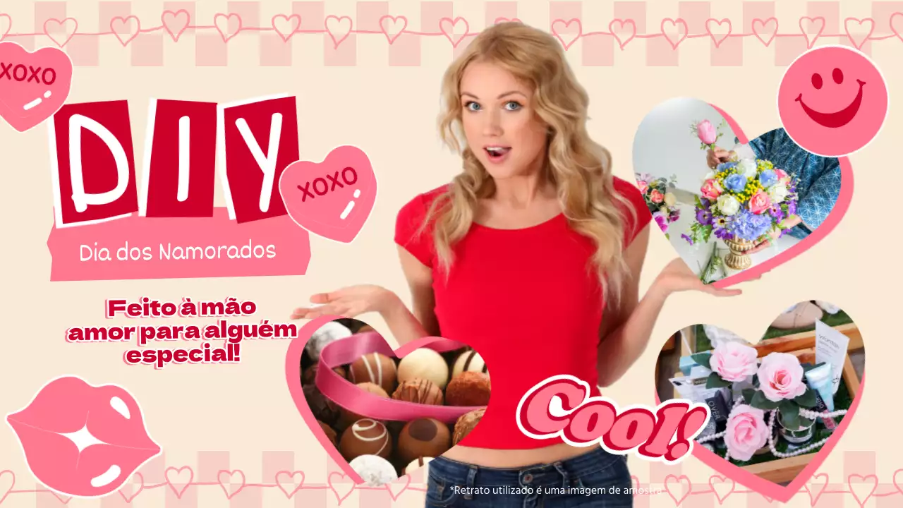 Guia de presentes para o Dia dos Namorados rosa e vermelho Kitsch DIY