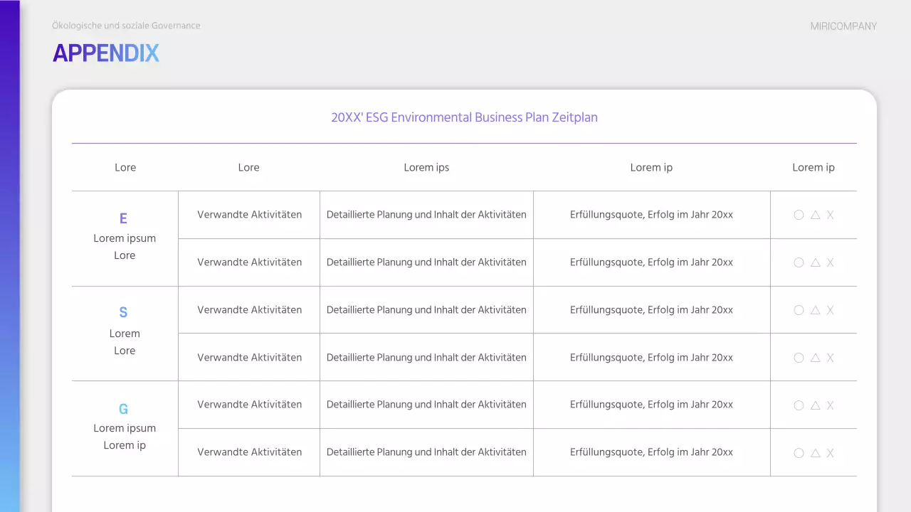 Ein moderner ESG-Nachhaltigkeitsbericht in Lila und Hellblau