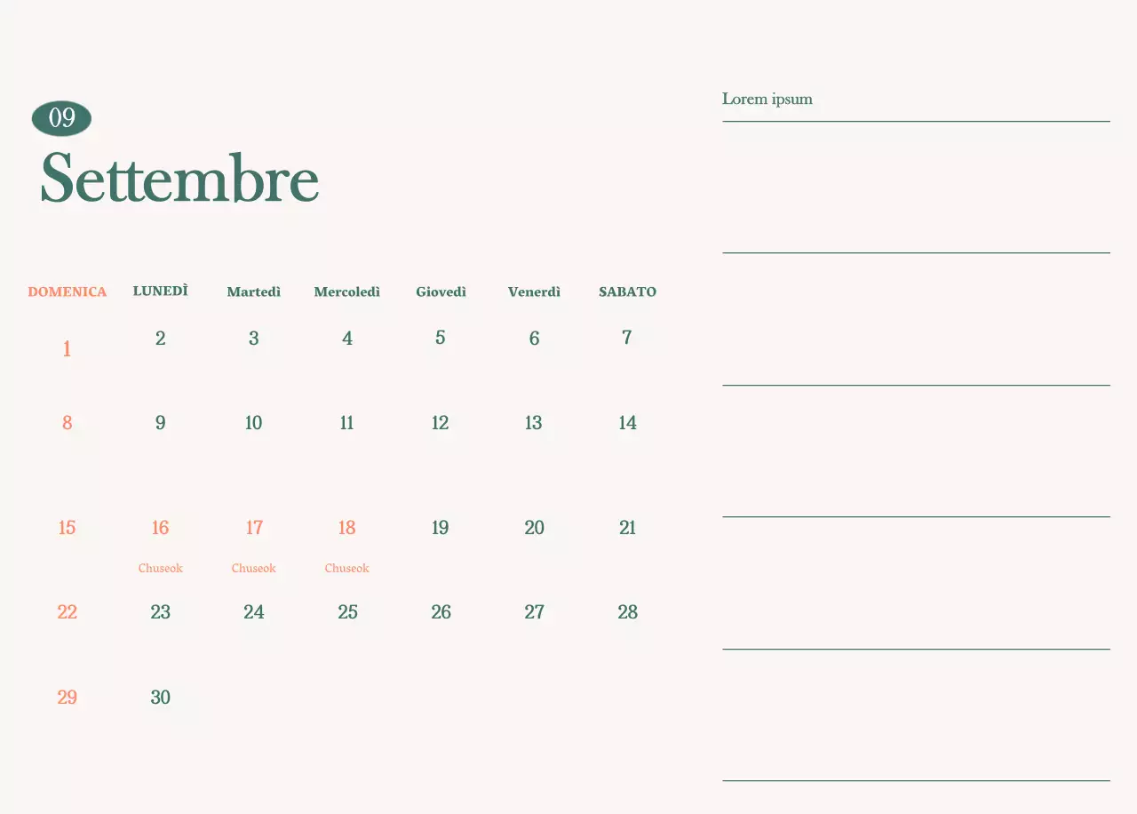 Calendario dei bar con i consigli per le bevande del mese
