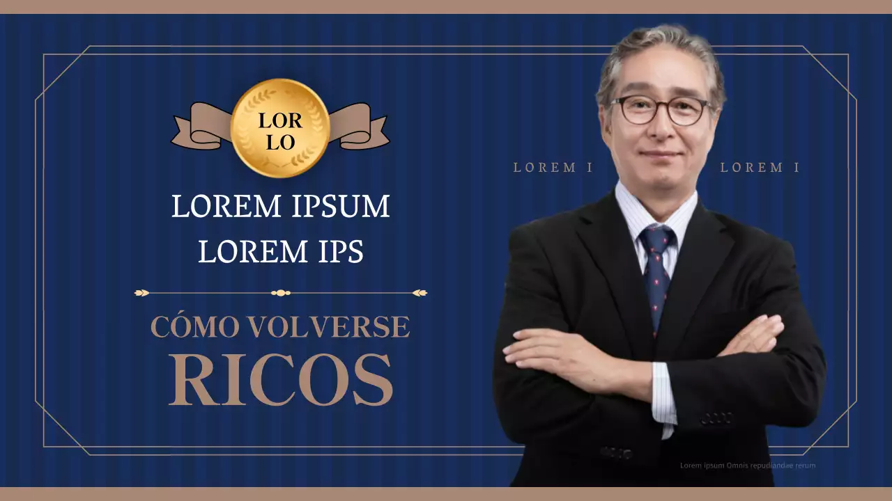 Nuestros valores de lujo en azul marino y dorado