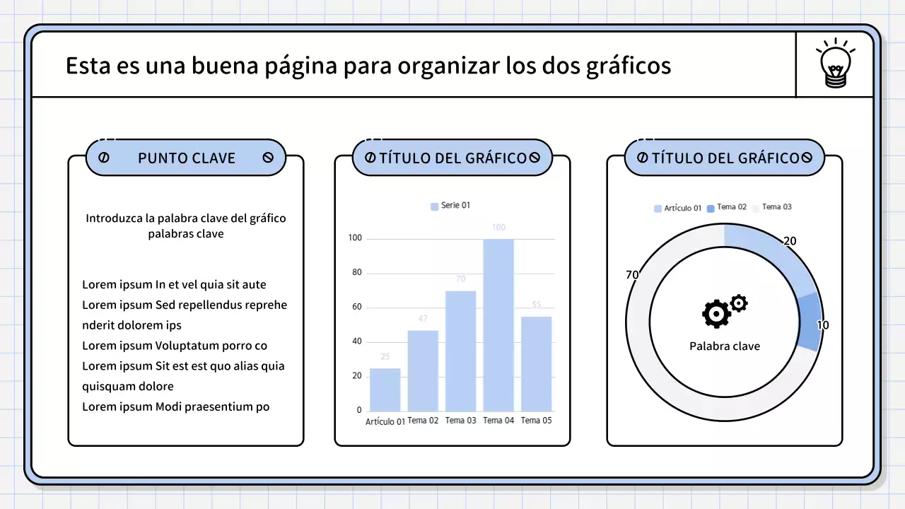 Un sencillo informe de síntesis de color azul claro