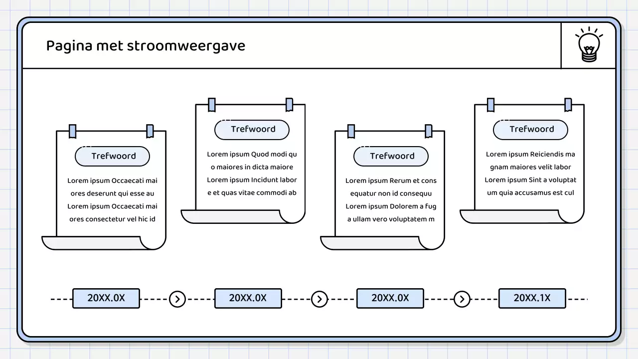 Een eenvoudig, lichtblauw samenvattend rapport