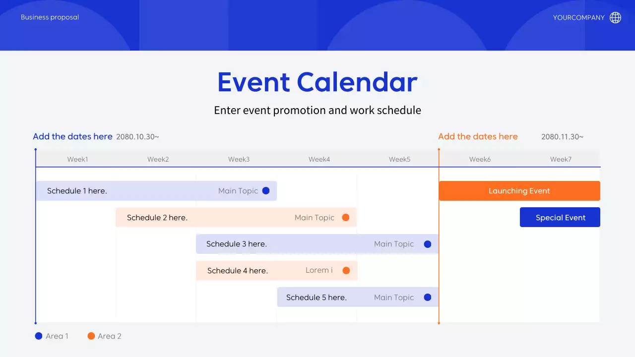 블루 모던 이벤트 플래너 가이드 프레젠테이션