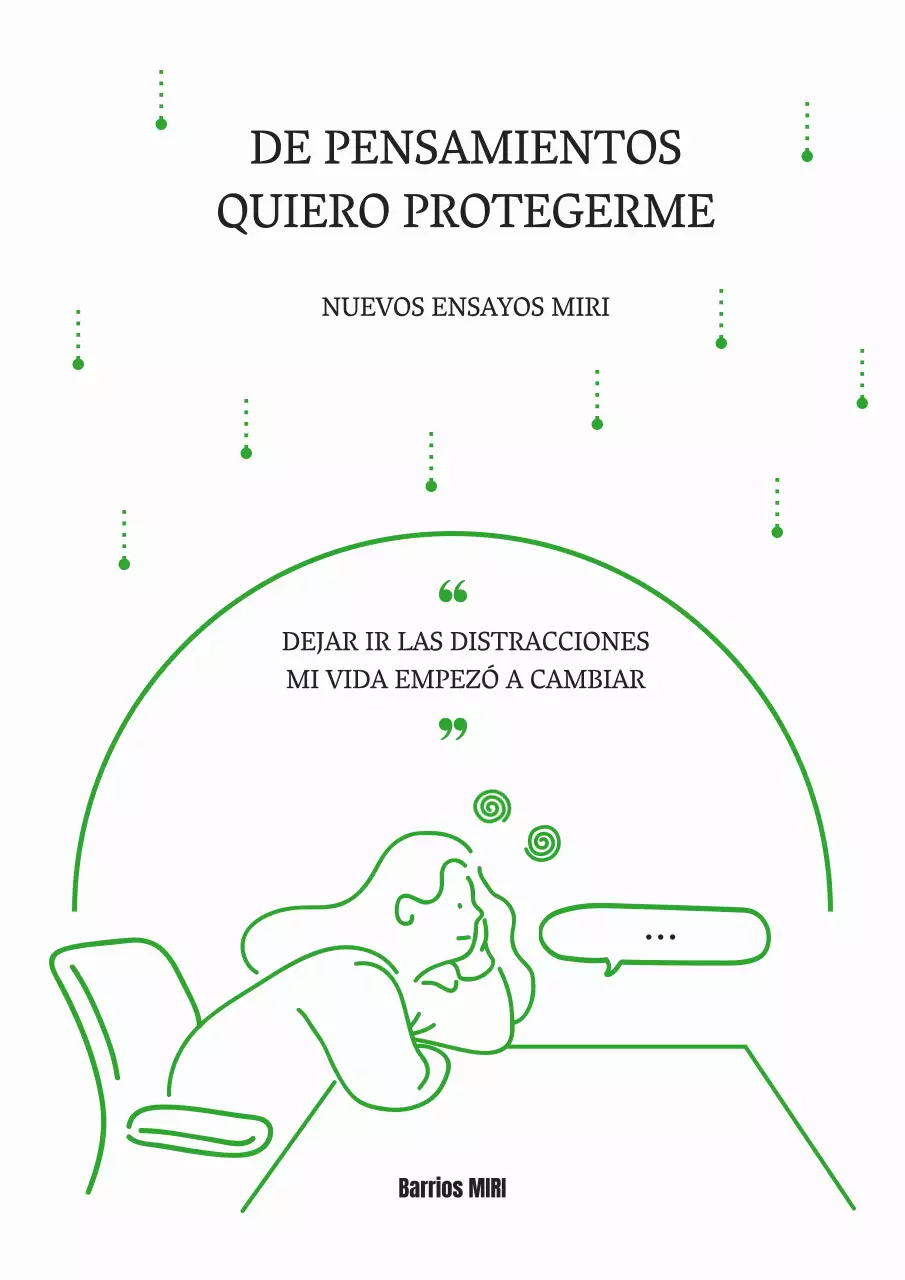 Portada del ensayo Lección de vida sencilla en verde y blanco