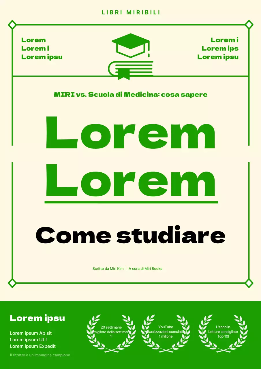 Copertina semplice della guida di studio gialla e verde