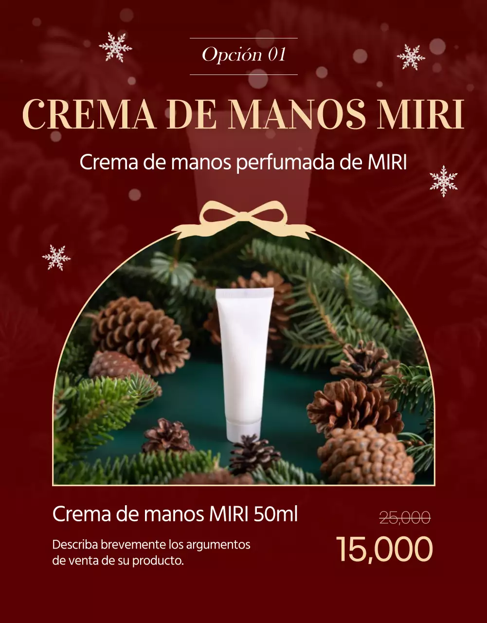 Promocione una lujosa venta navideña en rojo y amarillo