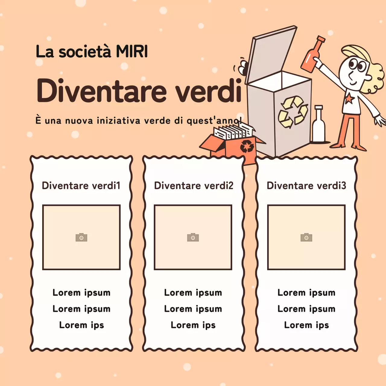 Promuovere le buone azioni della vostra azienda in arancione e giallo