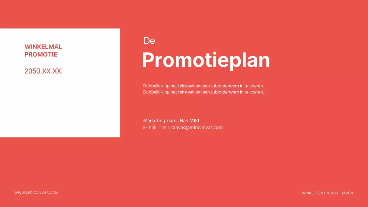 Een eenvoudige oranje en zwarte promotieslip