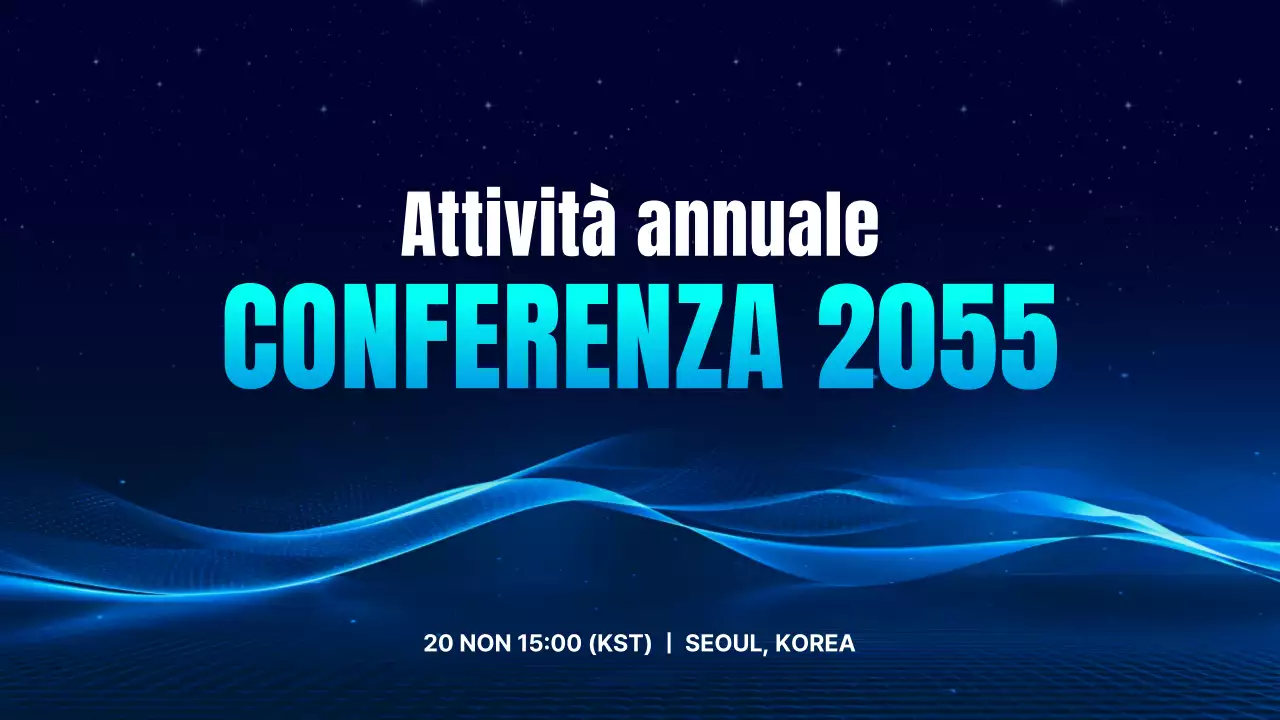 Semplice presentazione per conferenze in blu navy e azzurro