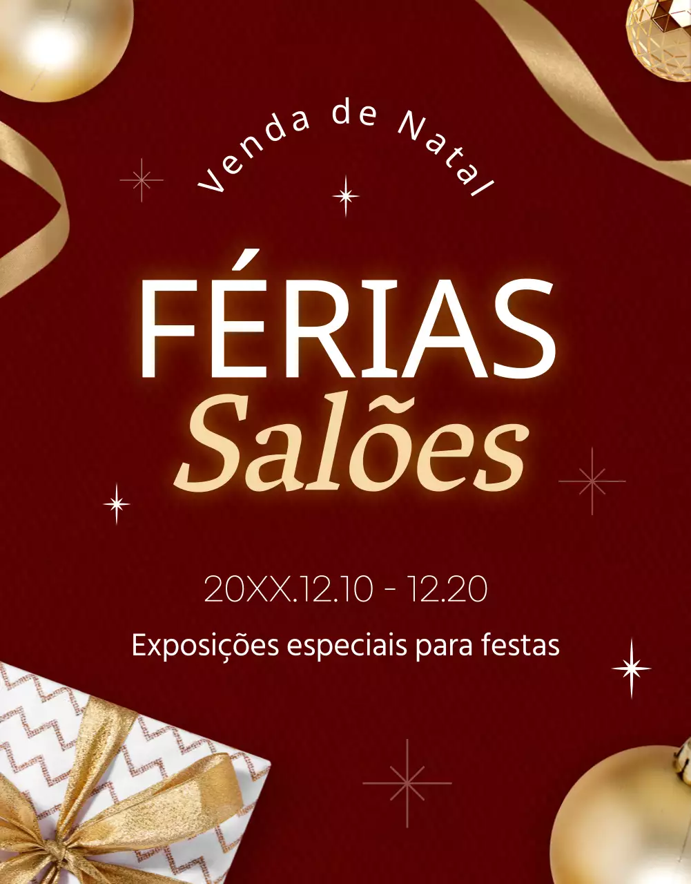 Promover uma venda de Natal luxuosa em vermelho e amarelo