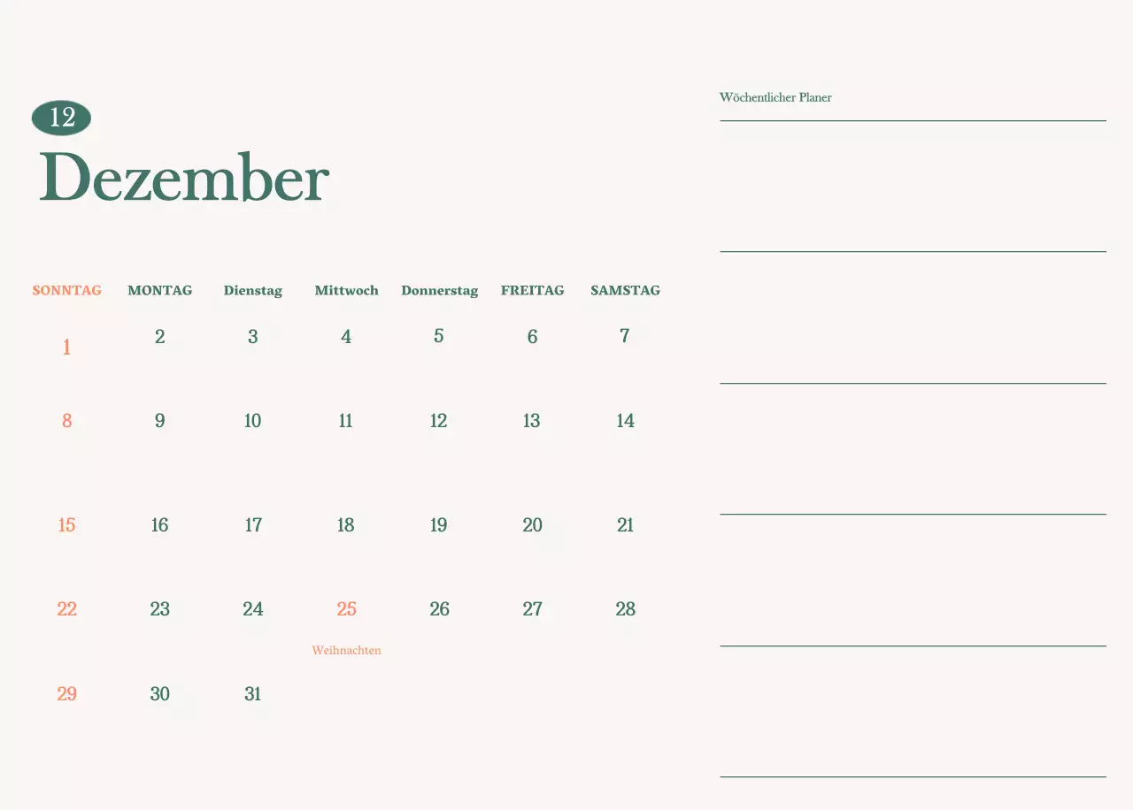 Cafe-Kalender mit Empfehlungen für das Getränk des Monats