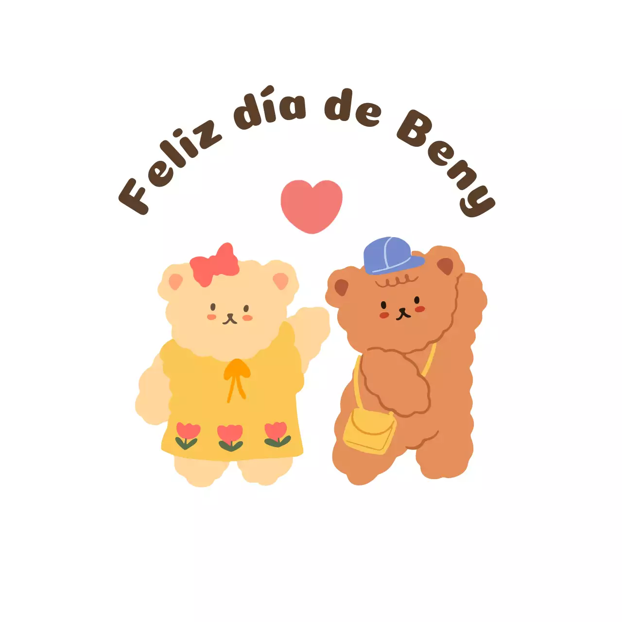 Diseño de papelería con dos simpáticos ositos de peluche juntos