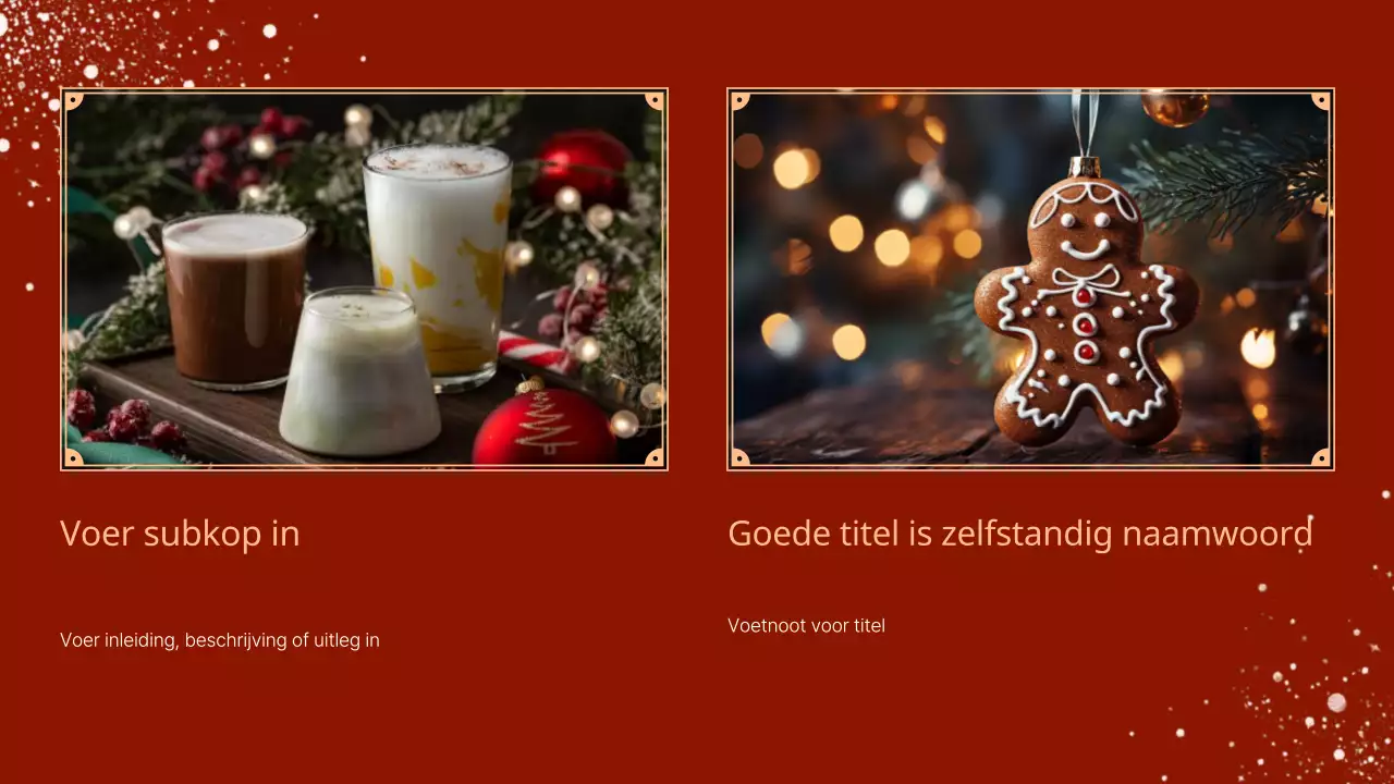 Een luxe kerstpresentatie in rood en bruin