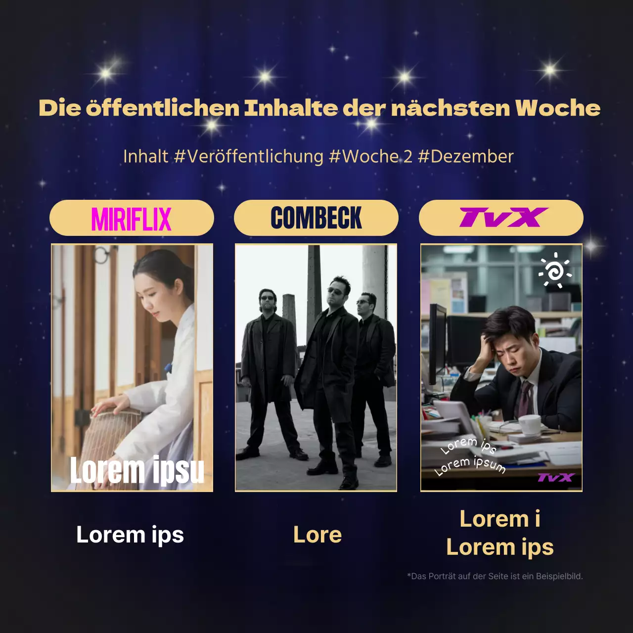 Luxuriöser Inhalt in Gold und Marineblau Informationen zum Jahresende