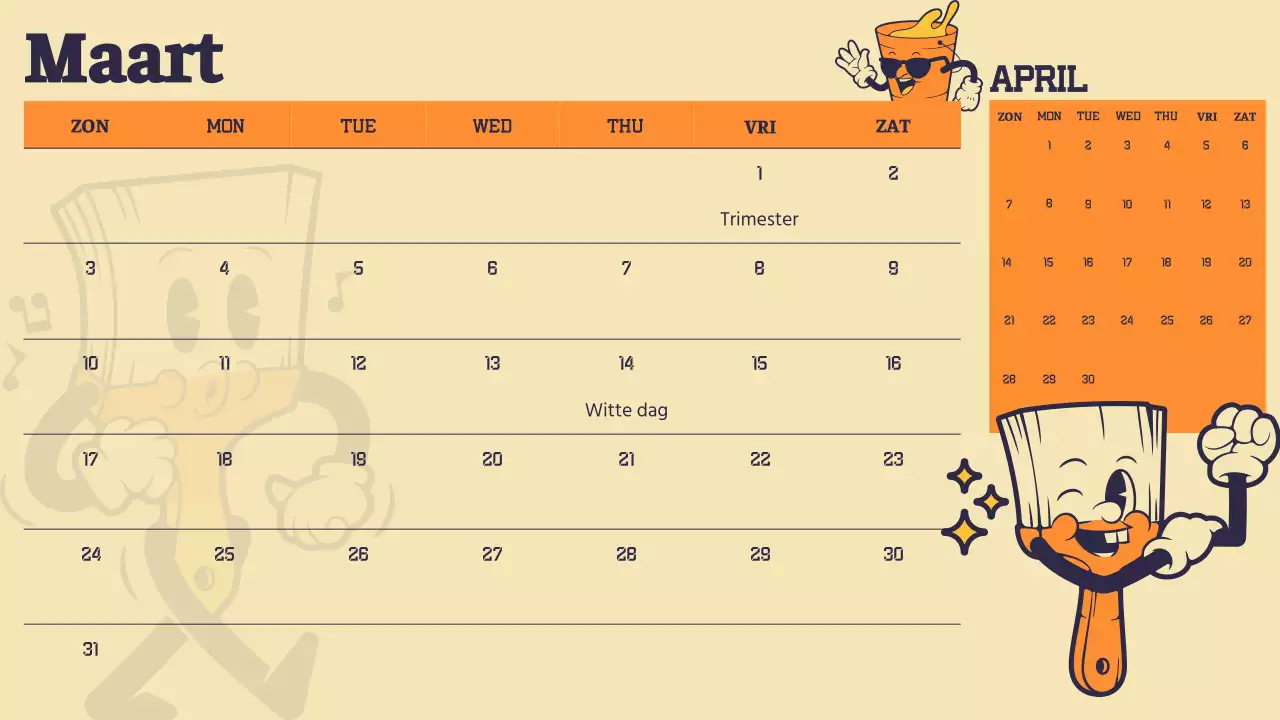 Een regenboog aan trendy kalenderplanners