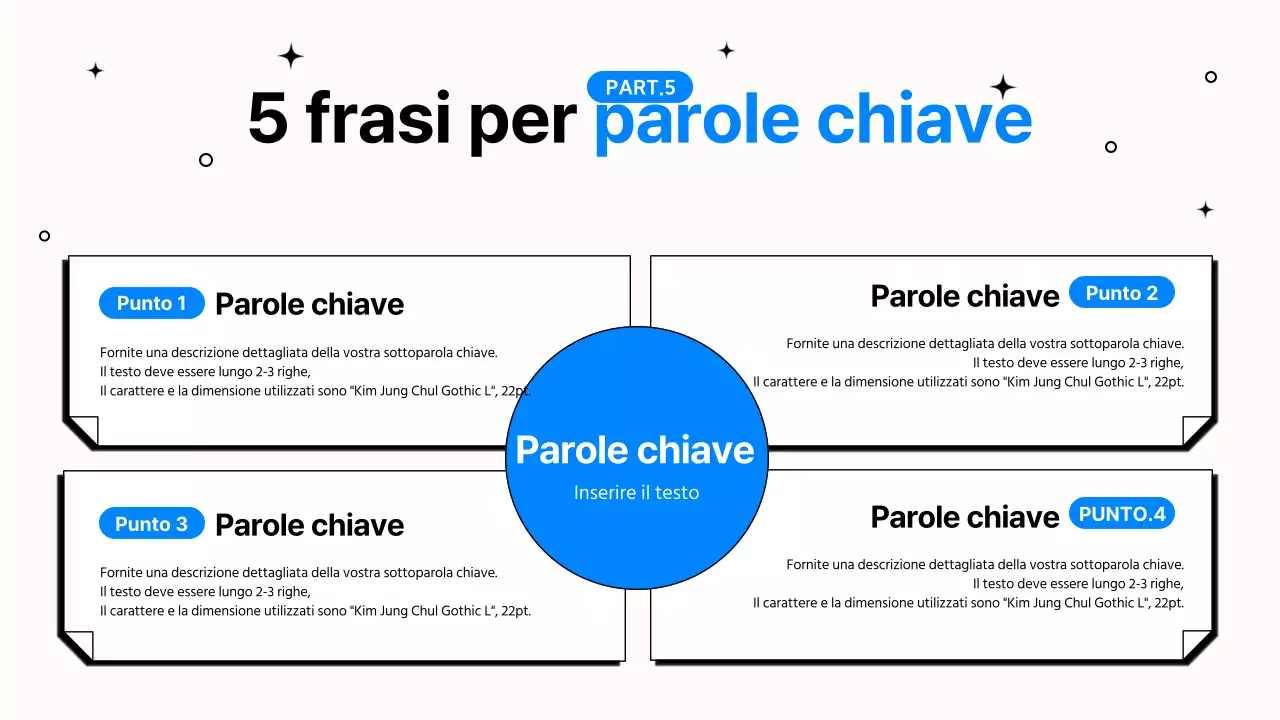 Semplice presentazione del lavoro d'ufficio in blu e nero