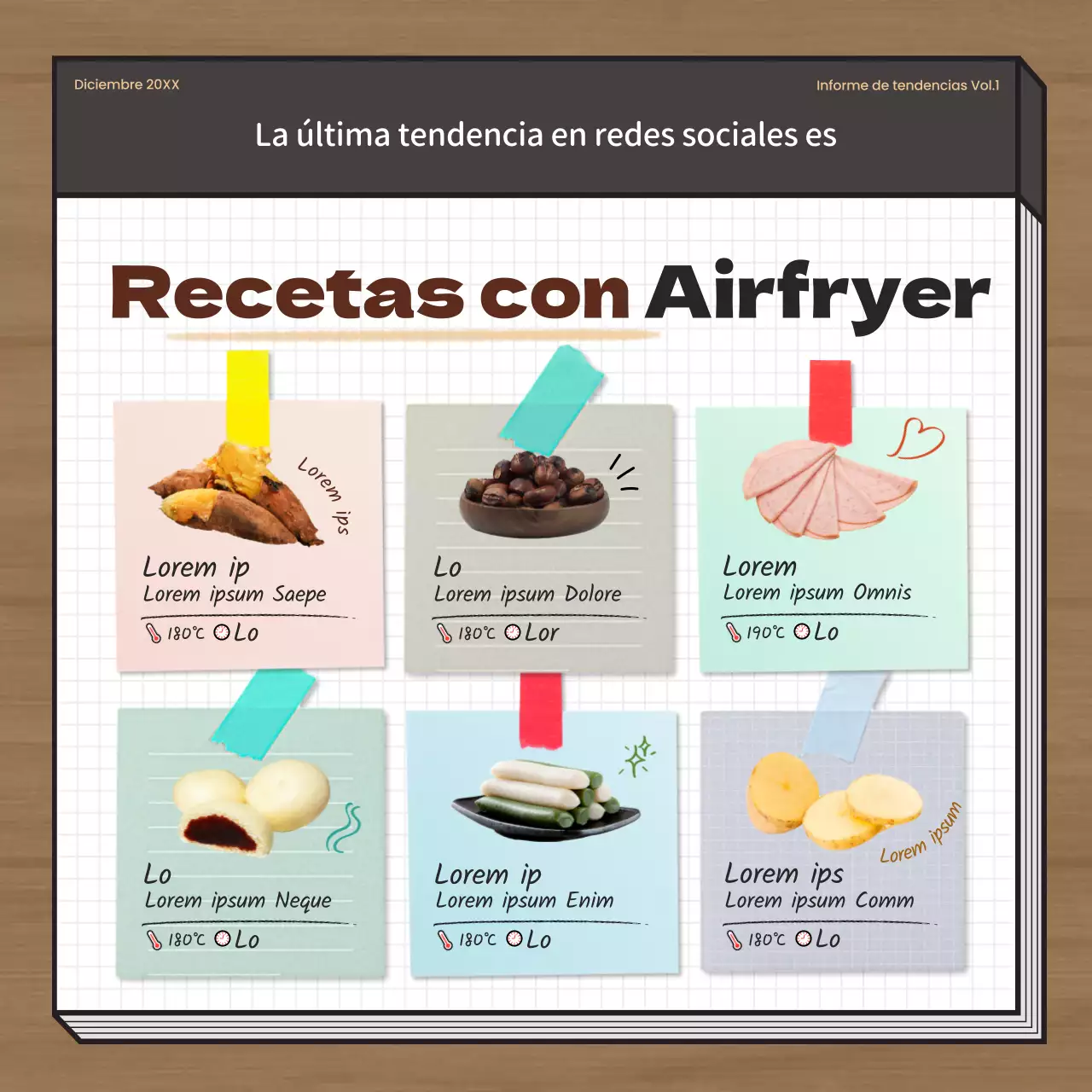 Guía de notas kitsch y modernas en marrón y gris