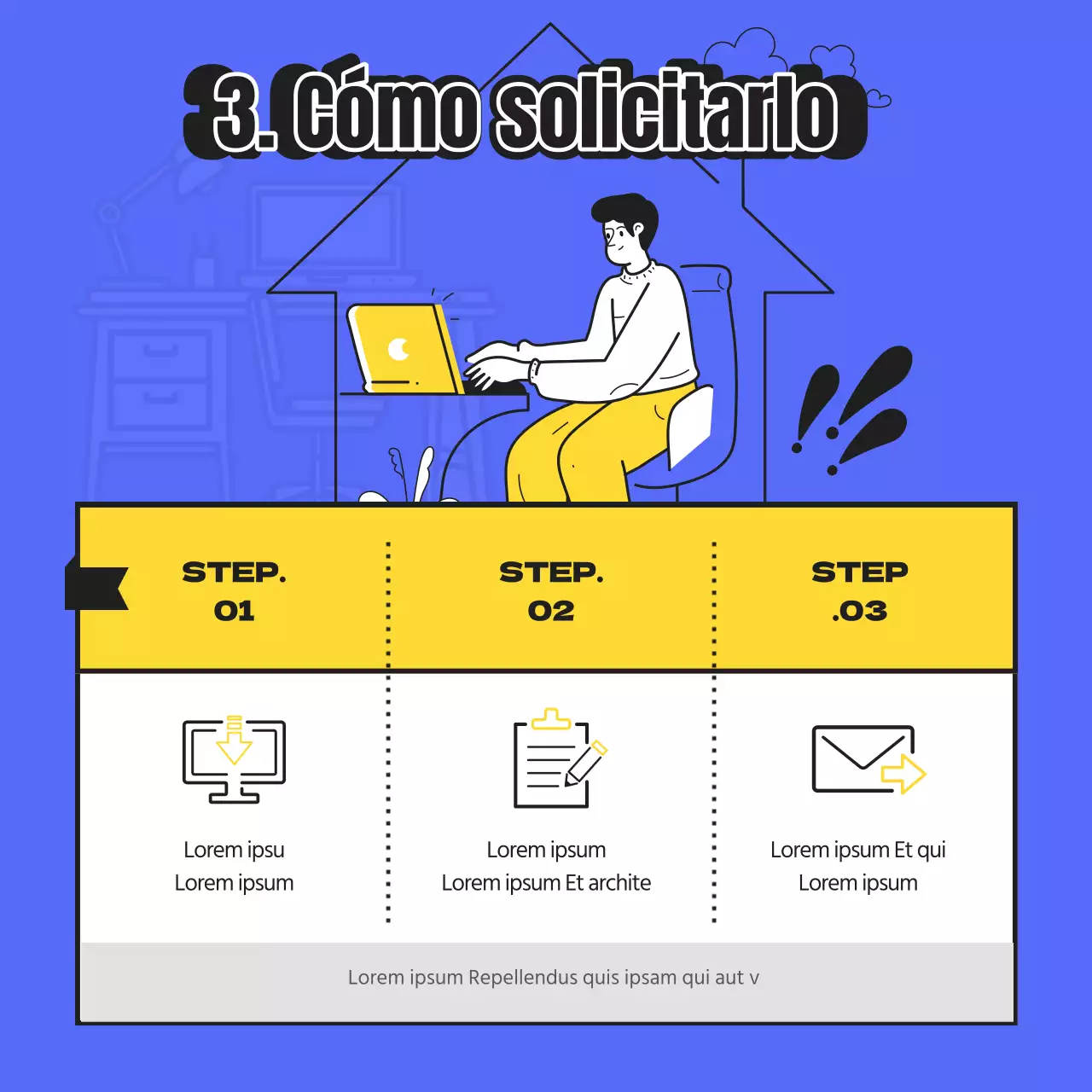 Promueva la contratación con un toque de amarillo y azul