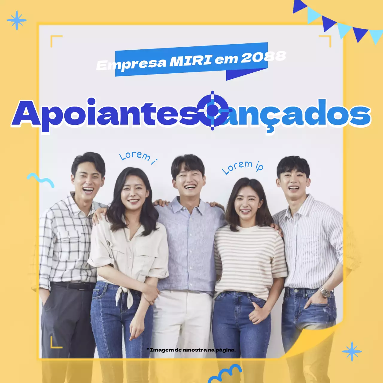 Um evento de lançamento de apoiantes empresariais em amarelo e azul, que foi relatado nesta publicação