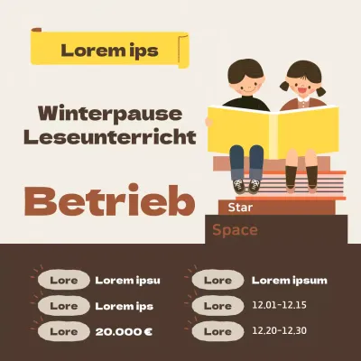 Werbung für das gelb-braune Winterferienprogramm