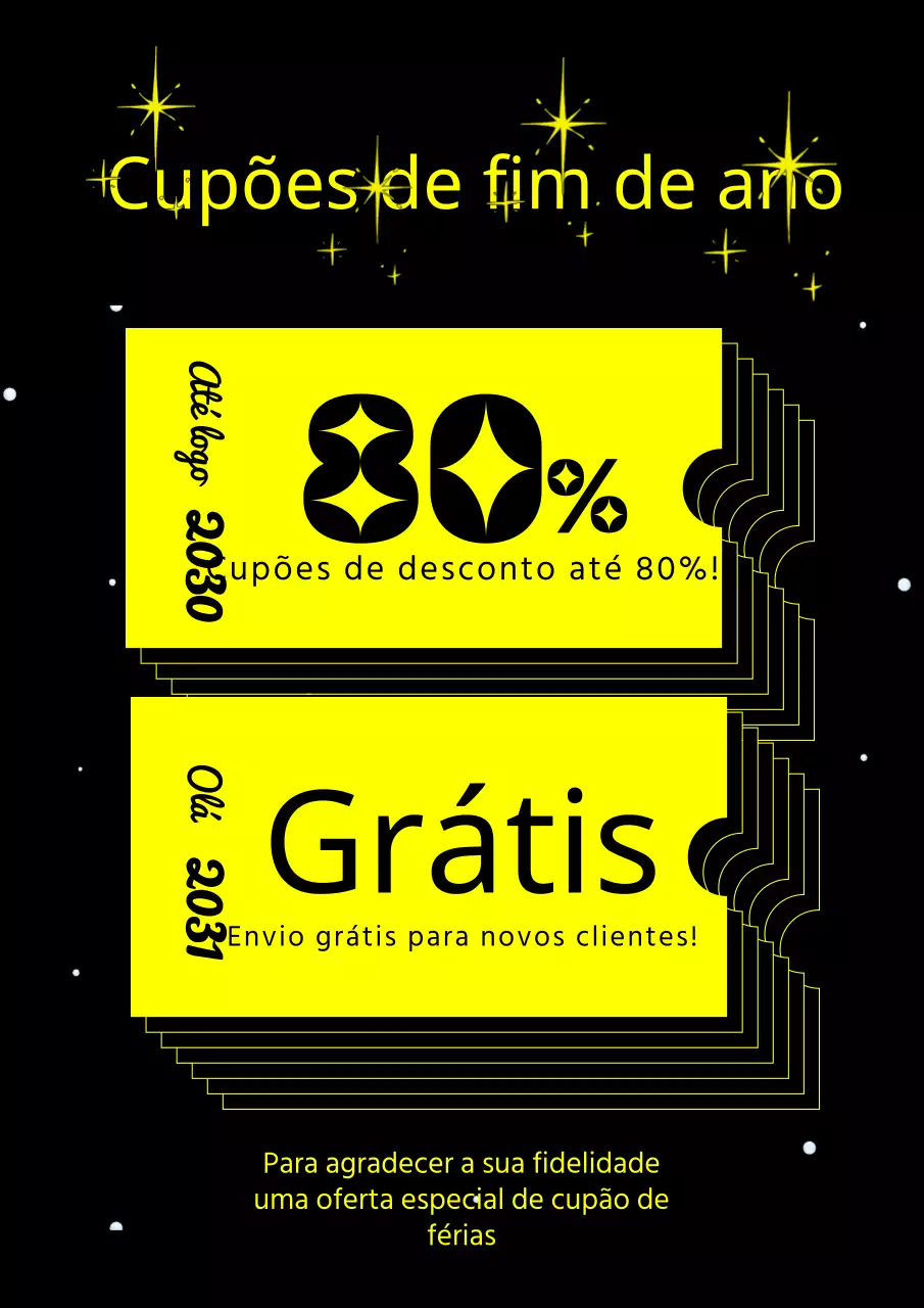 Anúncio geométrico de cupão de compras de férias em amarelo e preto