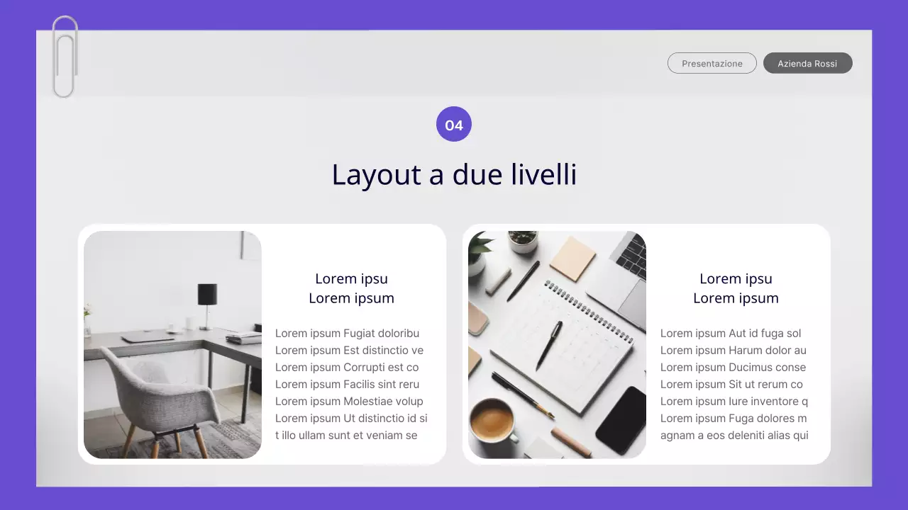 Un semplice rapporto di lavoro per impiegati in viola e giallo