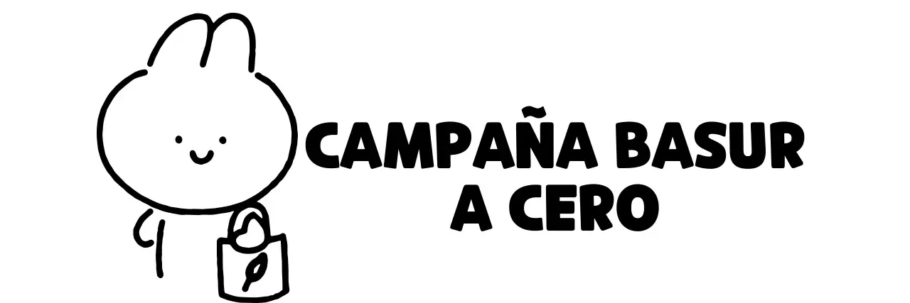 Una campaña de cero residuos con una simpática ilustración de un conejito dibujado a mano