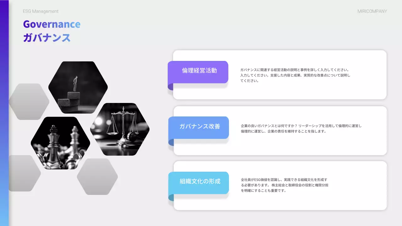 青 モダン ESG 報告書 プレゼンテーション