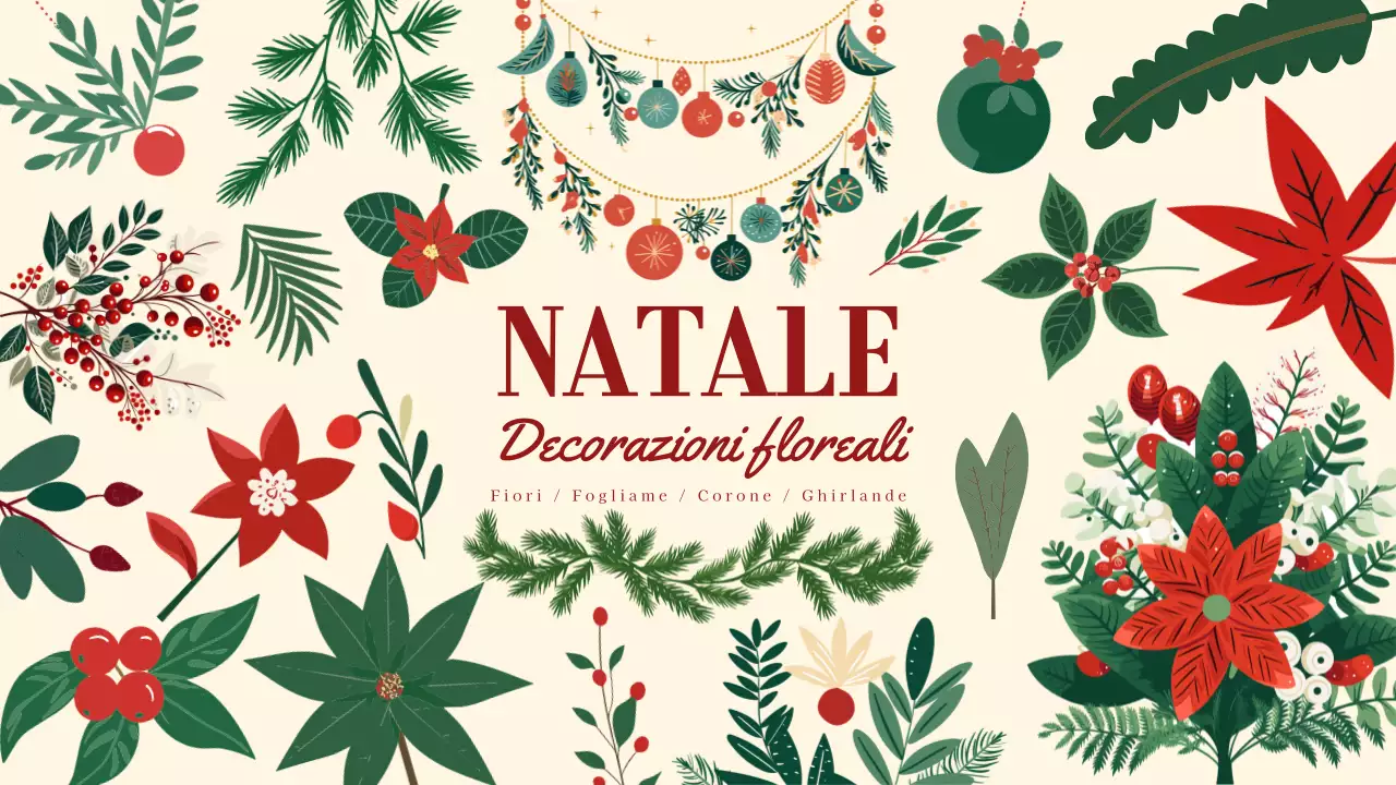 Collezione di diapositive di elementi decorativi natalizi