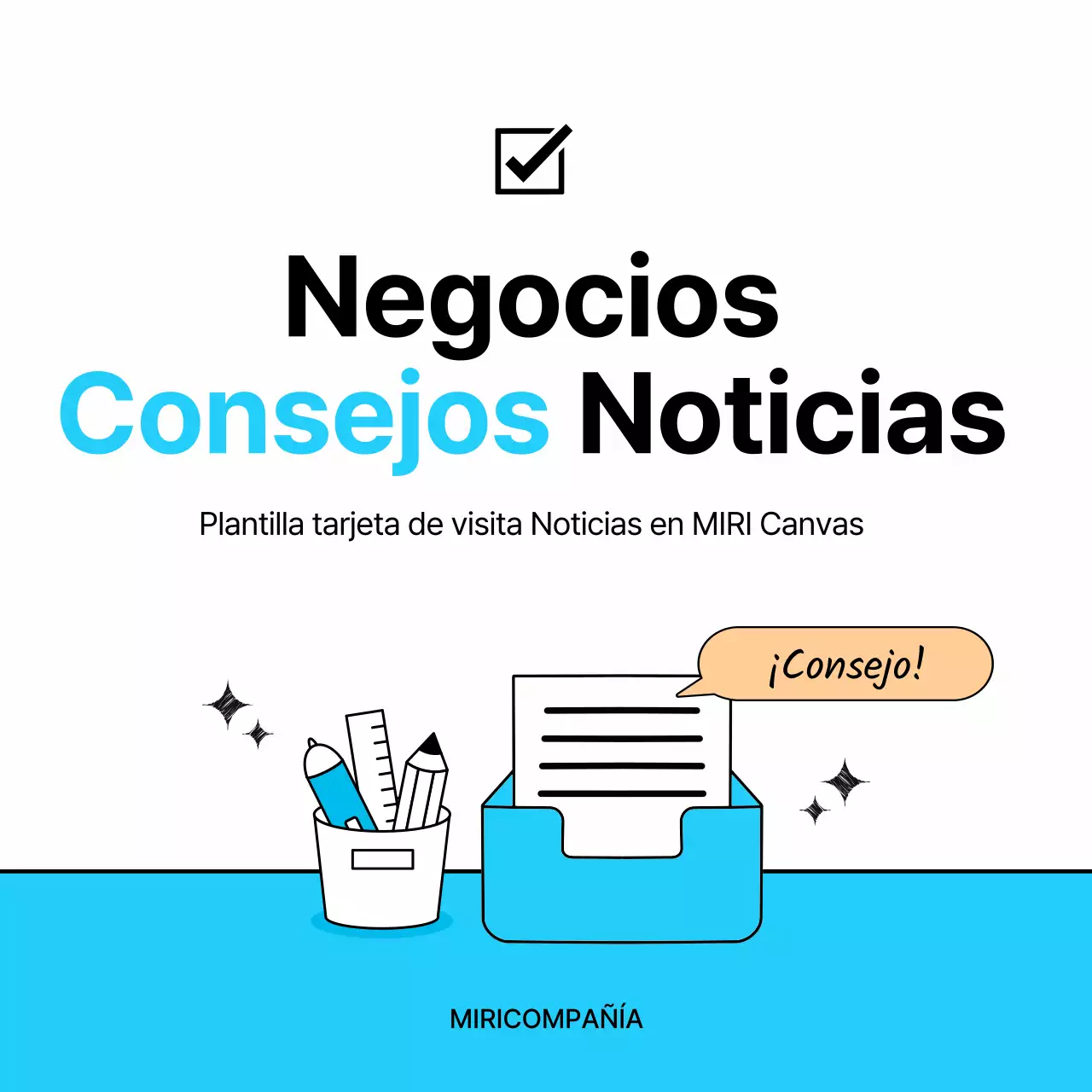  Consejos de negocios sencillos en azul claro y negro