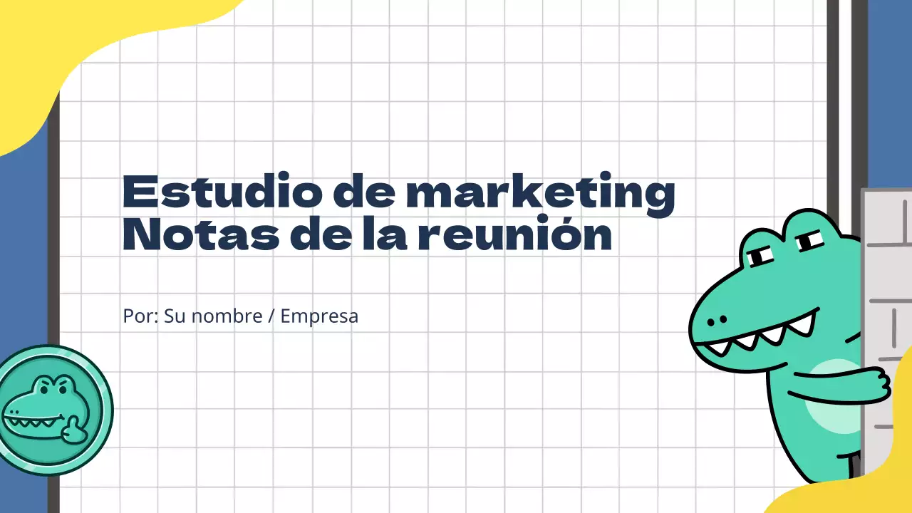 Informe de notas de estudio sobre las tendencias de marketing en azul y amarillo